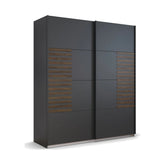 Vestro Metallic Grey Sliding Door Wardrobe - W181cm - Pendle Village Furniture
