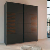 Vestro Metallic Grey Sliding Door Wardrobe - W181cm - Pendle Village Furniture