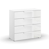 Rauch Perth 4 Drawer White Glass Wide Chest - Pendle Village Furniture