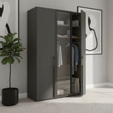 Kacey 151cm 3 Door Wardrobe With Middle Glass Door