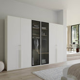 Rauch Kacey 301cm Transparent Glass 6 Door Wardrobe - Pendle Village Furniture