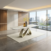 Renzo premium extending dining table with artistic base