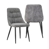 Rhodes Grey Chenille Fabric Dining Chairs – Set of 4 - Pendle Village Furniture