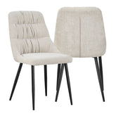 Rhodes Natural Chenille Fabric Dining Chairs – Set of 4 - Pendle Village Furniture