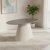 Ria 160cm Oval Light Grey Melamine Dining Table