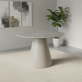 Ria 120cm Round Light Grey Melamine Dining Table