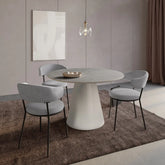 Ria 120cm Round Light Grey Melamine Dining Table - Pendle Village Furniture