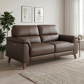 Ribal Prestige leather 2 seater power recliner sofa with USB ports.