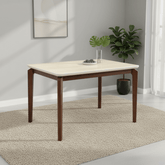 Rimni walnut travertine compact dining table