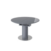 Romeo High Gloss Grey Round Extending Dining Table - Pendle Village Furniture