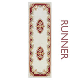 Royal Cream and Red Traditional Wool Runner Rug - Pendle Village Furniture