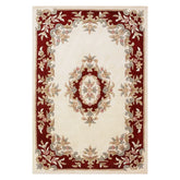 Royal Cream and Red Traditional Hand Tufted Wool Rug - Pendle Village Furniture
