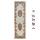 Royal Cream and Rose Hand Tufted Wool Traditional Runner Rug - Pendle Village Furniture