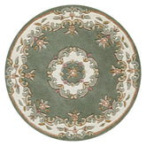 Royal Green Round & Half Moon Traditional Hand Tufted Wool Rugs - Pendle Village Furniture
