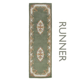Royal Green Traditional Hand Tufted Wool Runner Rug - Pendle Village Furniture