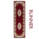 Royal Red Traditional Hand Tufted Wool Runner Rug - Pendle Village Furniture
