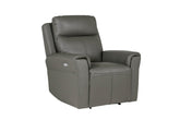 Dylan Grey Electric Leather Recliner Arm Chair - Pendle Village Furniture