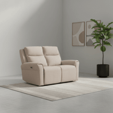 Dylan Mushroom Fabric Seater Power Recliner Sofa