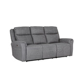 Dylan Mushroom Fabric 3 Seater Power Recliner Sofa - Pendle Village Furniture