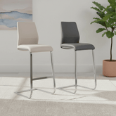 Bolton PVC Bar Chairs with Chrome Legs – Set of 2