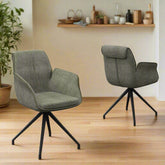 Marcela Green Fabric Swivel Dining Armchair - Pendle Village Furniture