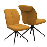 Marcela Grey Fabric Swivel Dining Chair - Set of 4 - Pendle Village Furniture