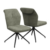Marcela Grey Fabric Swivel Dining Chair - Set of 4 - Pendle Village Furniture