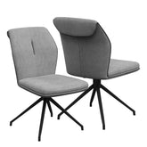 Marcela Grey Fabric Swivel Dining Chair - Set of 4 - Pendle Village Furniture