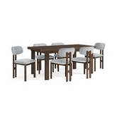 Saint Amond 135 - 175cm Dark Wood Extending Dining Table Set - Pendle Village Furniture