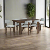 Saint Amond 135 - 175cm Dark Wood Extending Dining Table Set - Pendle Village Furniture