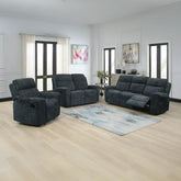 Salford Dark Grey Fabric Manual Recliner Sofa Collection - Pendle Village Furniture