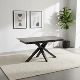 Brando Samurai Extending Dining Table With Matt Grey Sintered Stone top and Grey Legs