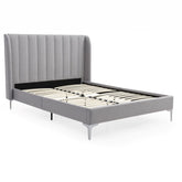 Serenity Grey Faux Wool Upholstered Bed - Pendle Village Furniture