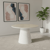 Shelby Ivory Travertine Dining Table 120cm