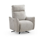 Shanghai Natural Chenille Fabric Power Swivel Recliner Chair - Pendle Village Furniture