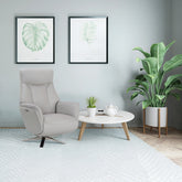Sicily Leather Look Swivel Power Recliner Chair - Platinum - Pendle Village Furniture