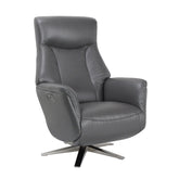 Sicily Leather Look Swivel Power Recliner Chair - Platinum - Pendle Village Furniture