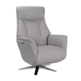 Sicily Leather Look Swivel Power Recliner Chair - Platinum - Pendle Village Furniture