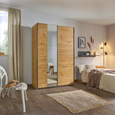 Smart Small Artisan Oak Sliding Door Wardrobe - Pendle Village Furniture