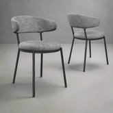 Ria Grey Round Set of 4 Dining Chairs - Pendle Village Furniture