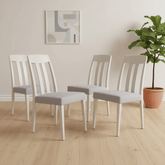 Skye Slat Back Set of 4 Taupe Dining Chairs