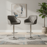 Sloan Curved Leather Effect Bar Stool – Pair of 2