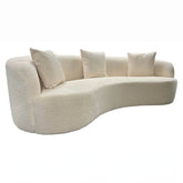 Margot Curved Ivory Highback Boucle 3 Seater Sofa - Pendle Village Furniture