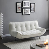 Sofia Cream Fabric 3 Seater Sofa Bed - Pendle Village Furniture