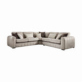 Soho Gemini Stone Fabric Corner Sofa - Pendle Village Furniture