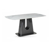 Solo White Sintered Stone Dining Table with Porto Swivel Dining Chairs - Pendle Village Furniture