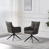 Sorrento Vintage Grey Suede Set of 4 Dining Chairs - Pendle Village Furniture