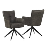 Sorrento Vintage Grey Suede Set of 4 Dining Chairs - Pendle Village Furniture