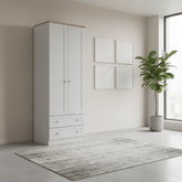 Sussex Double Wardrobe with 2 Drawers – Grey Ash