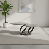 Synchrono Matte Grey Ceramic Swivel Extending Coffee Table